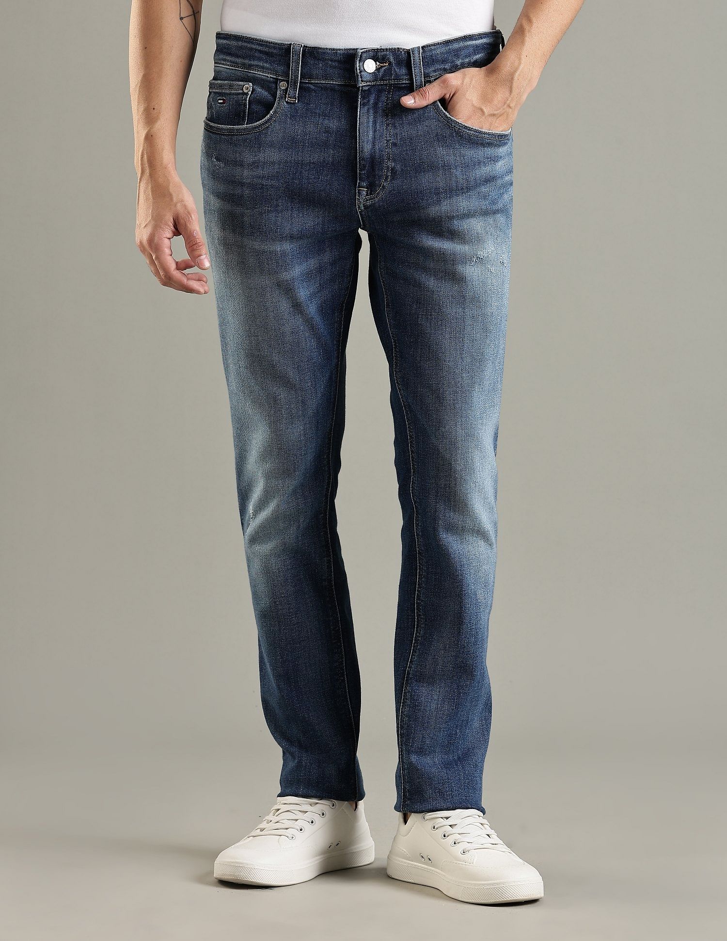 Tommy Hilfiger Cotton Slim Fit Mid Rise Jeans