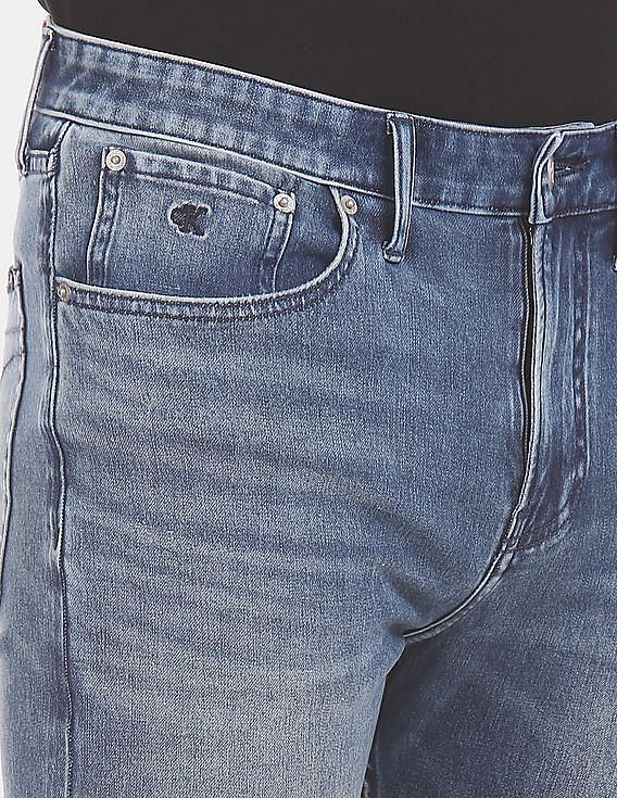 Calvin Klein Men Blue Skinny Fit Stone Wash Four-Way Stretch Jeans