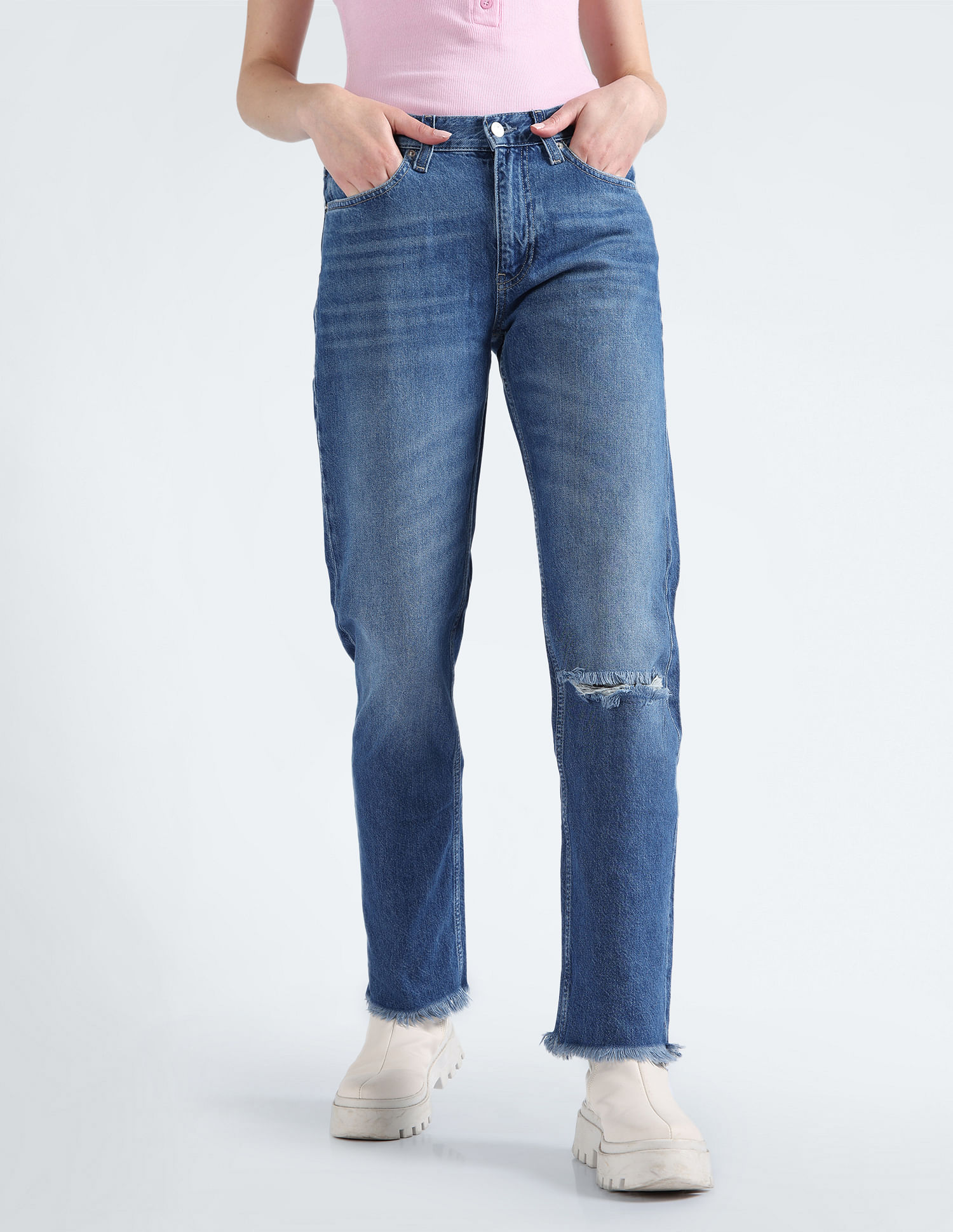 Calvin Klein Low Rise Recycled Cotton Jeans