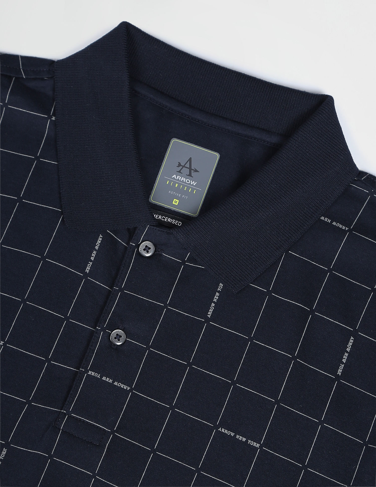Arrow Newyork Windowpane Check Polo Shirt