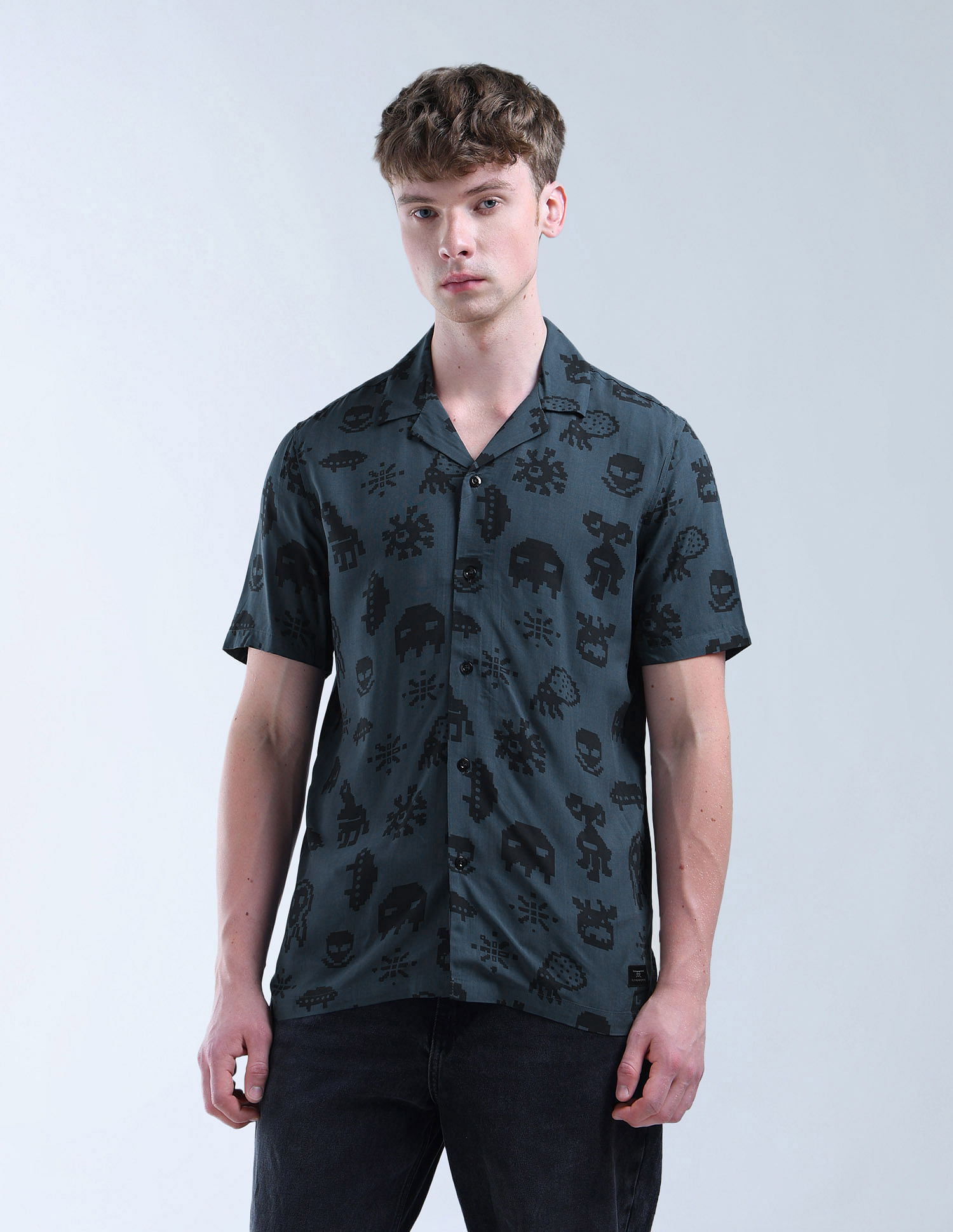 Flying Machine All Over Printed Digitopia Shirt