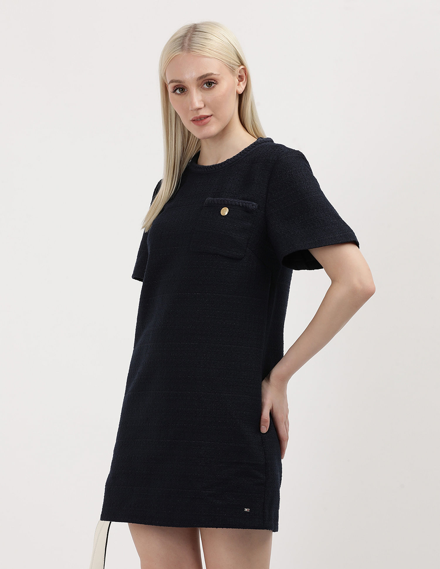 Tommy Hilfiger Tweed Co-Mix Short Shift Dress