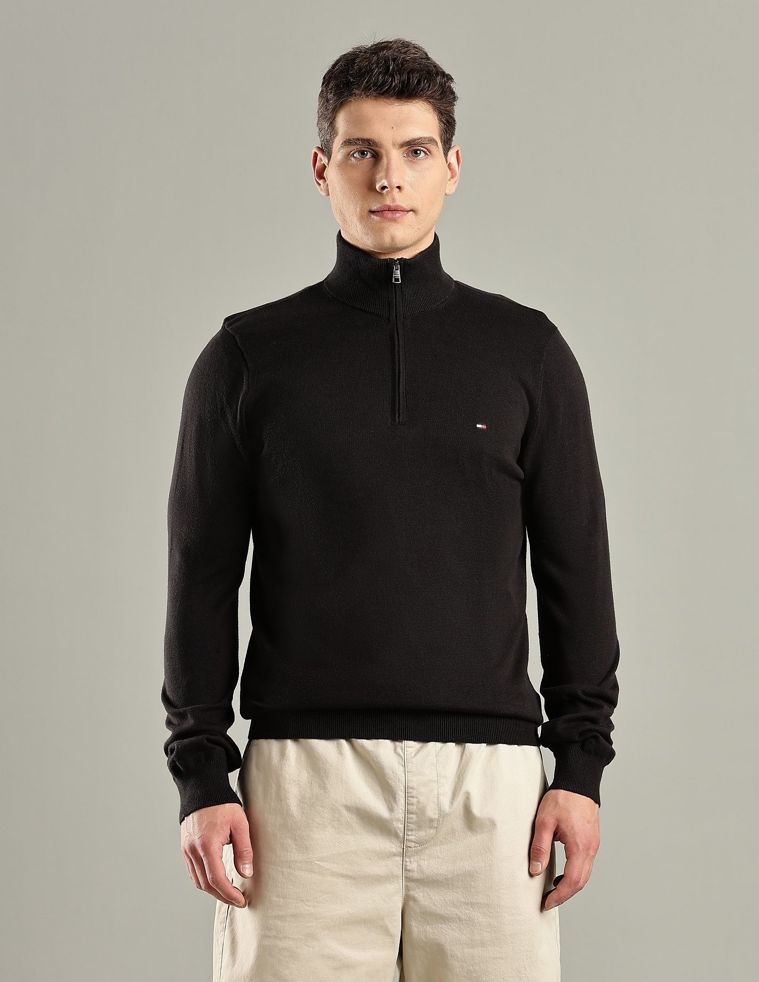 Tommy Hilfiger Solid Regular-Fit Cotton Sweater