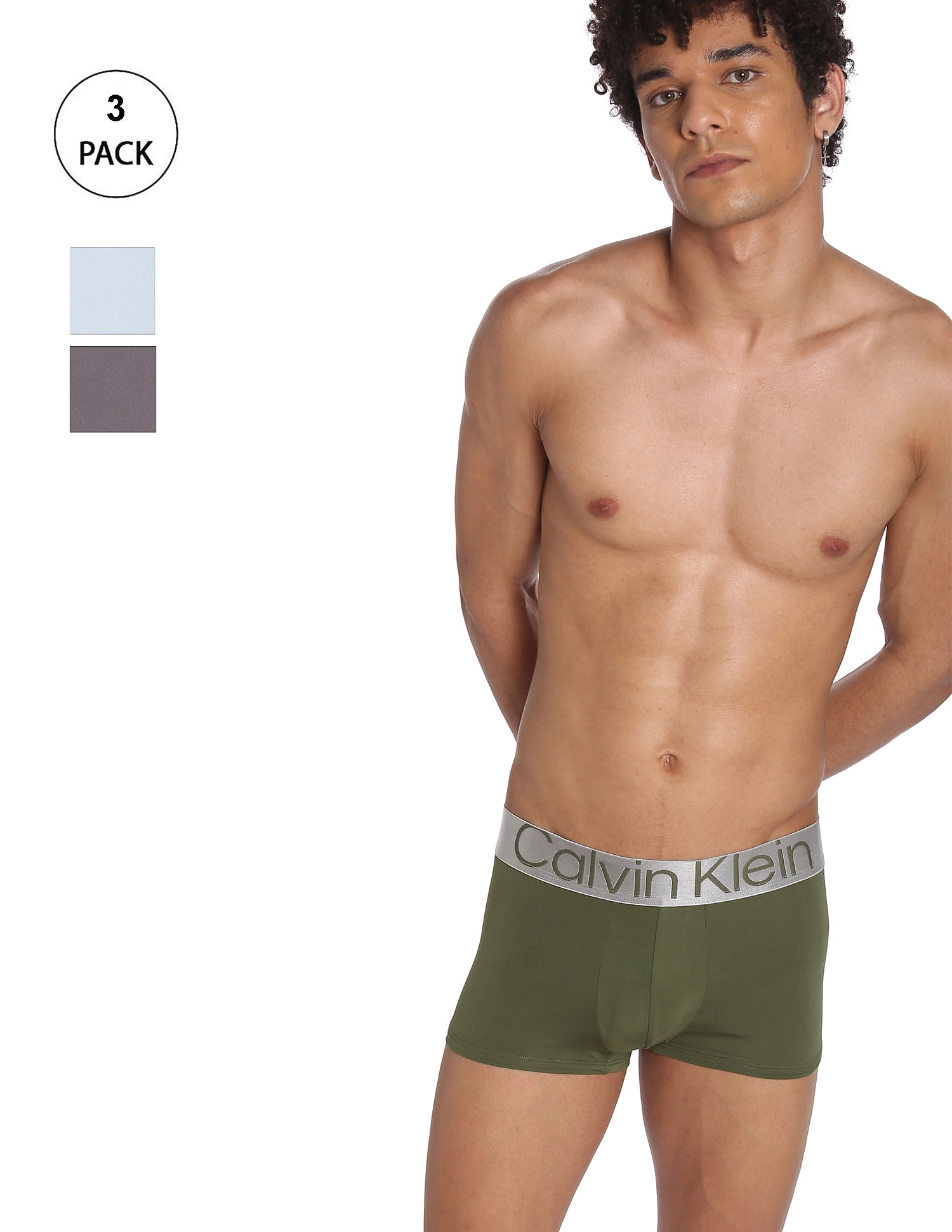 Solid low-rise microfibre trunks 3-pack, Calvin Klein, Shop Men's  Underwear Multi-Packs Online