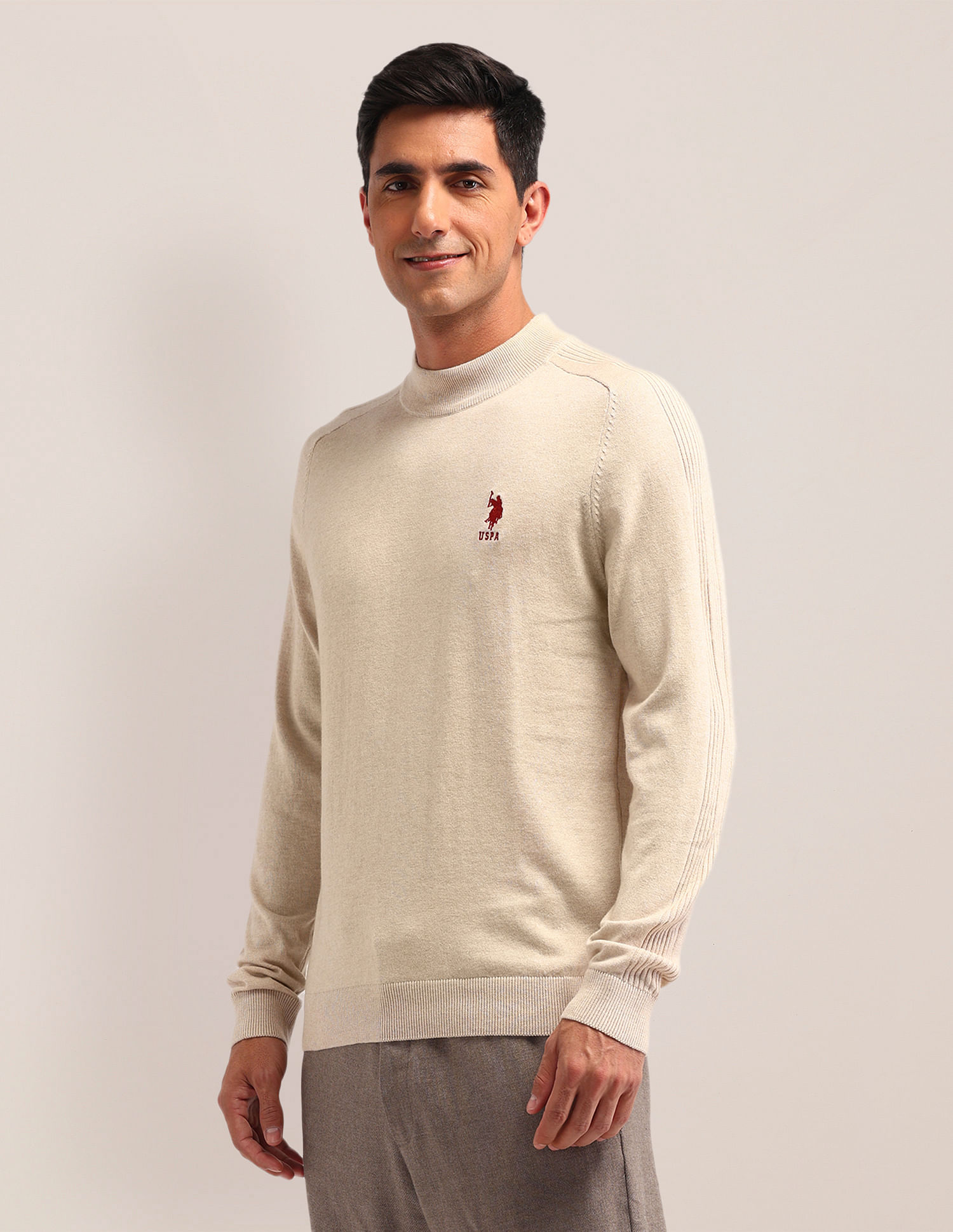 U.S. Polo Assn. Textured Regular Fit Sweater