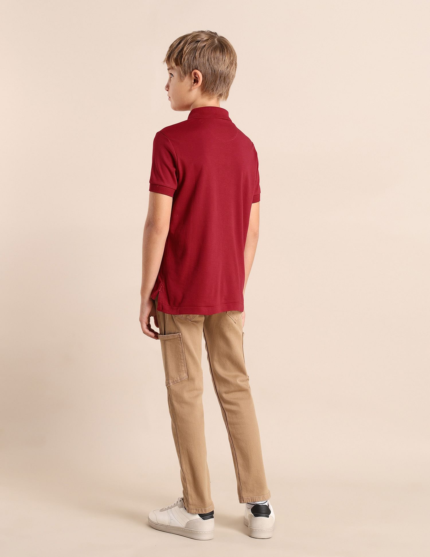 U.S. Polo Assn. Kids Boys Brand Printed Regular Fit Polo Shirt