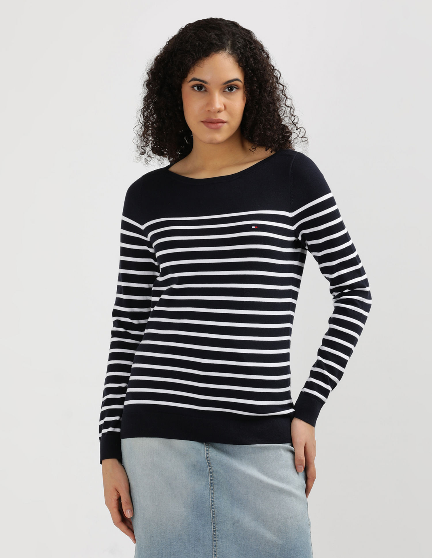 Tommy Hilfiger Boat Neck Horizontal Stripe Sweater