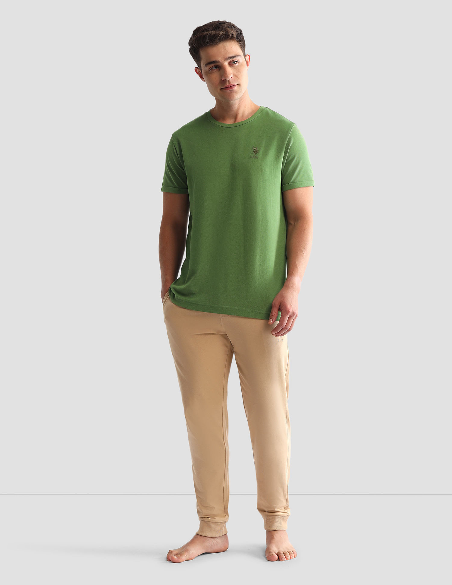 USPA Innerwear Solid Comfort Fit  Loungewear T-Shirt
