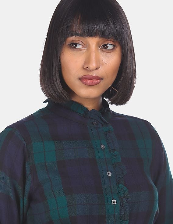 gap green plaid dress 90s Gap Vintage Plaid Flannel (L) – dry vtg and main image 1