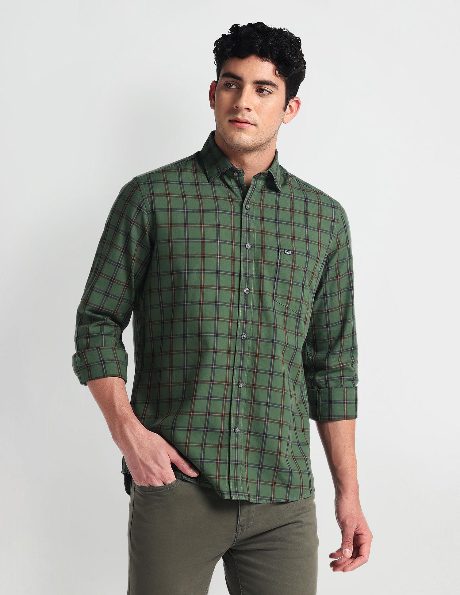 Arrow Sports Tartan Check Twill Shirt