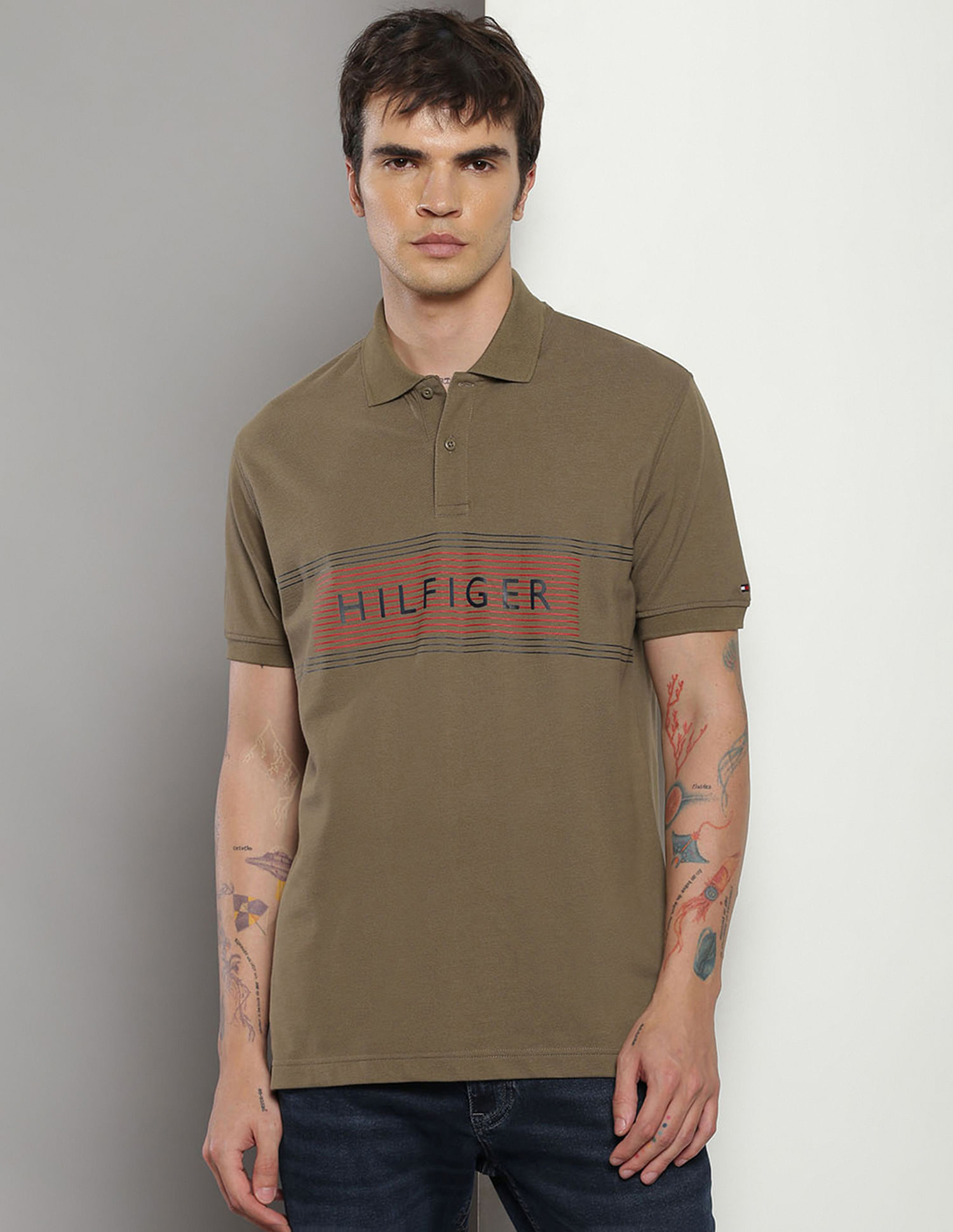 Tommy Hilfiger Brand Print Regular Polo Shirt