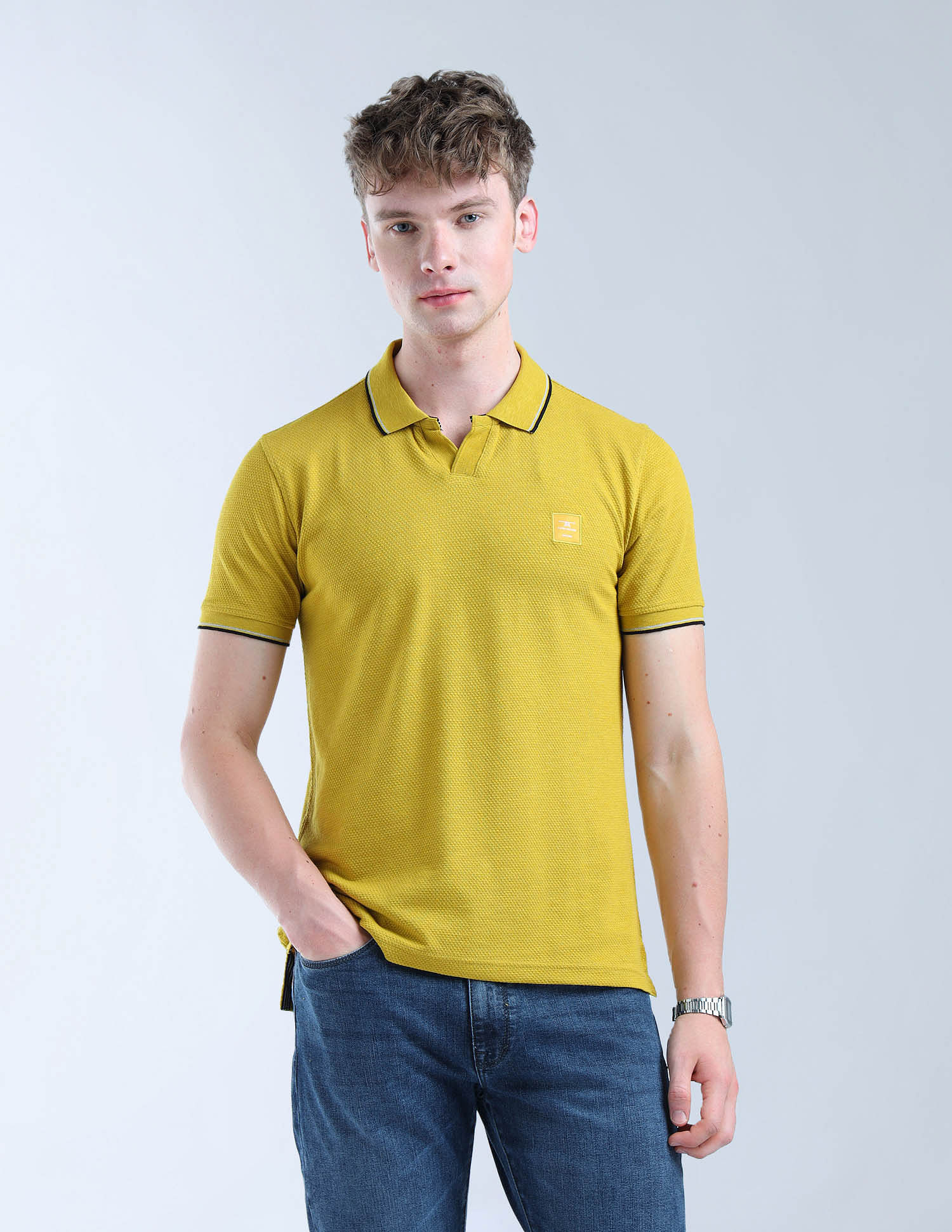 Flying Machine Textured Color Of Home Polo Shirt