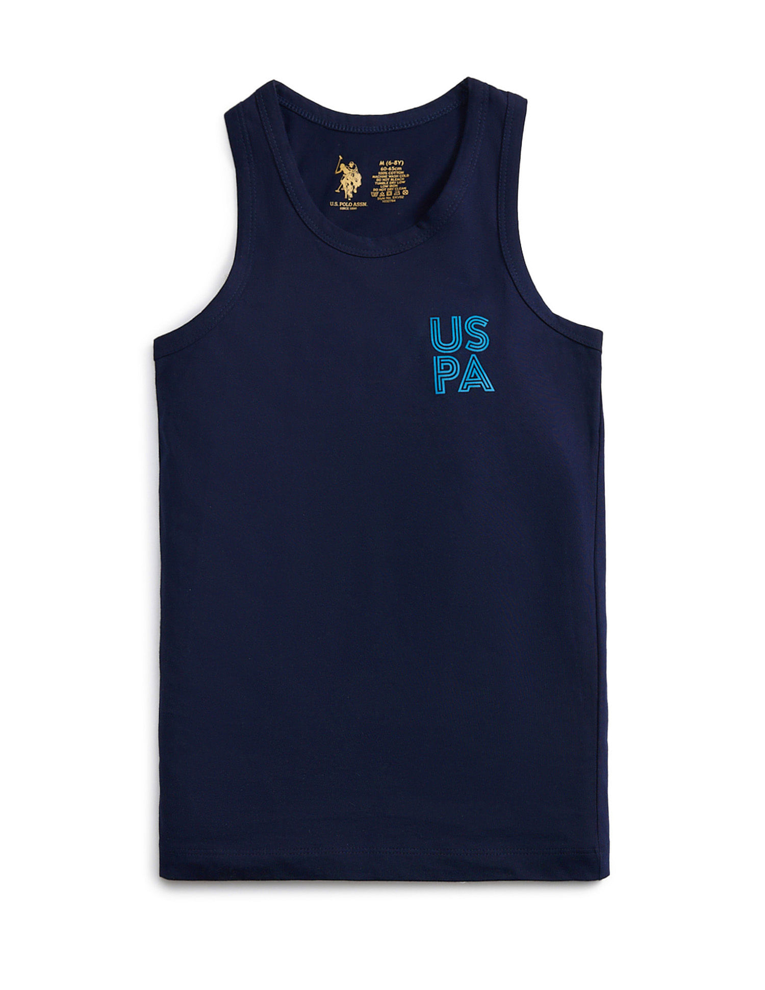 USPA Innerwear Boys Sleeveless Solid EKV02 Cotton Vest - Pack Of 2