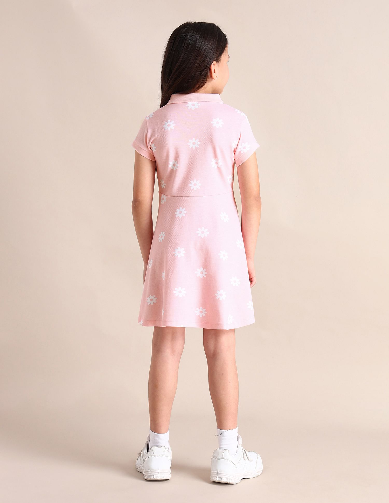 U.S. Polo Assn. Kids Girls Floral A-line Dress