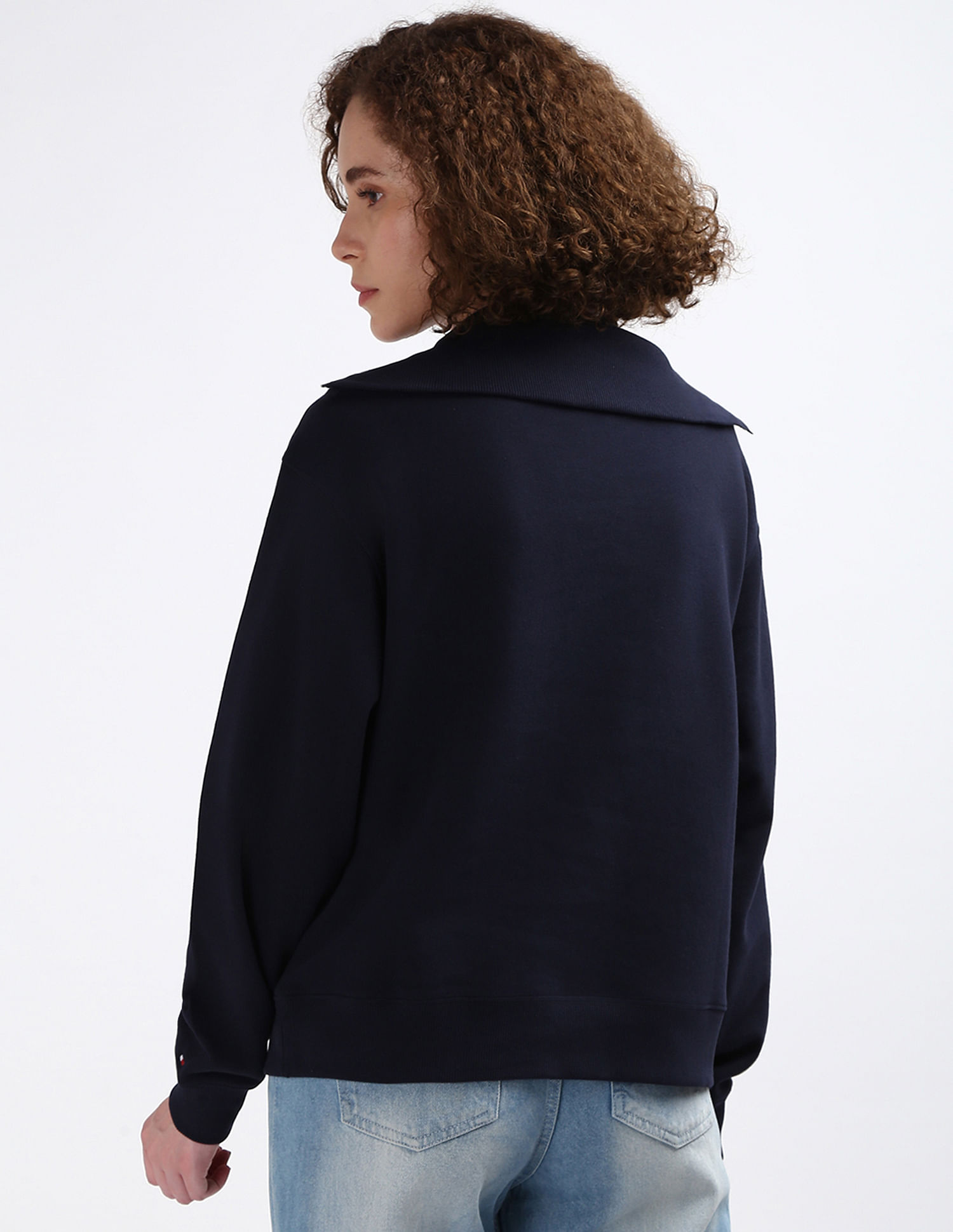 Tommy Hilfiger Monotype Flock Short Zip Sweatshirt