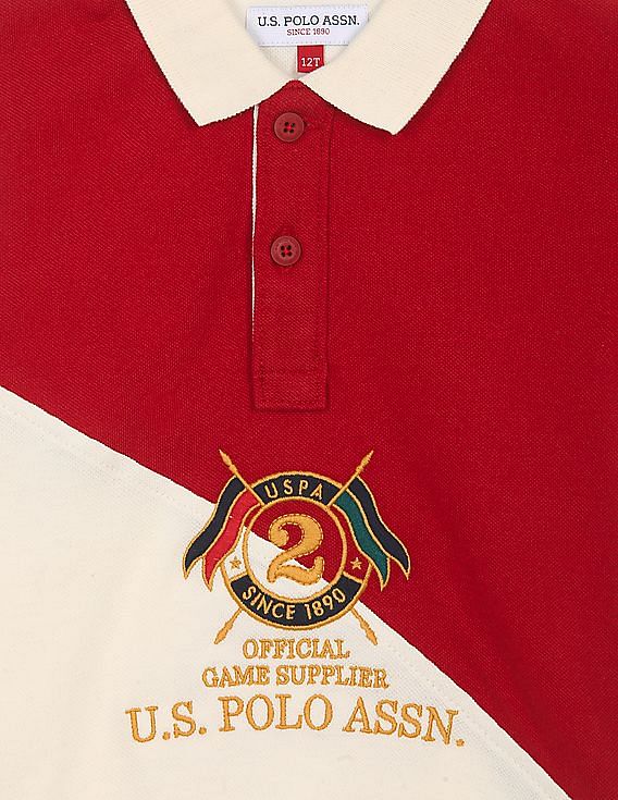 U.S. Polo Assn. Kids Cotton Colour Block Polo Shirt