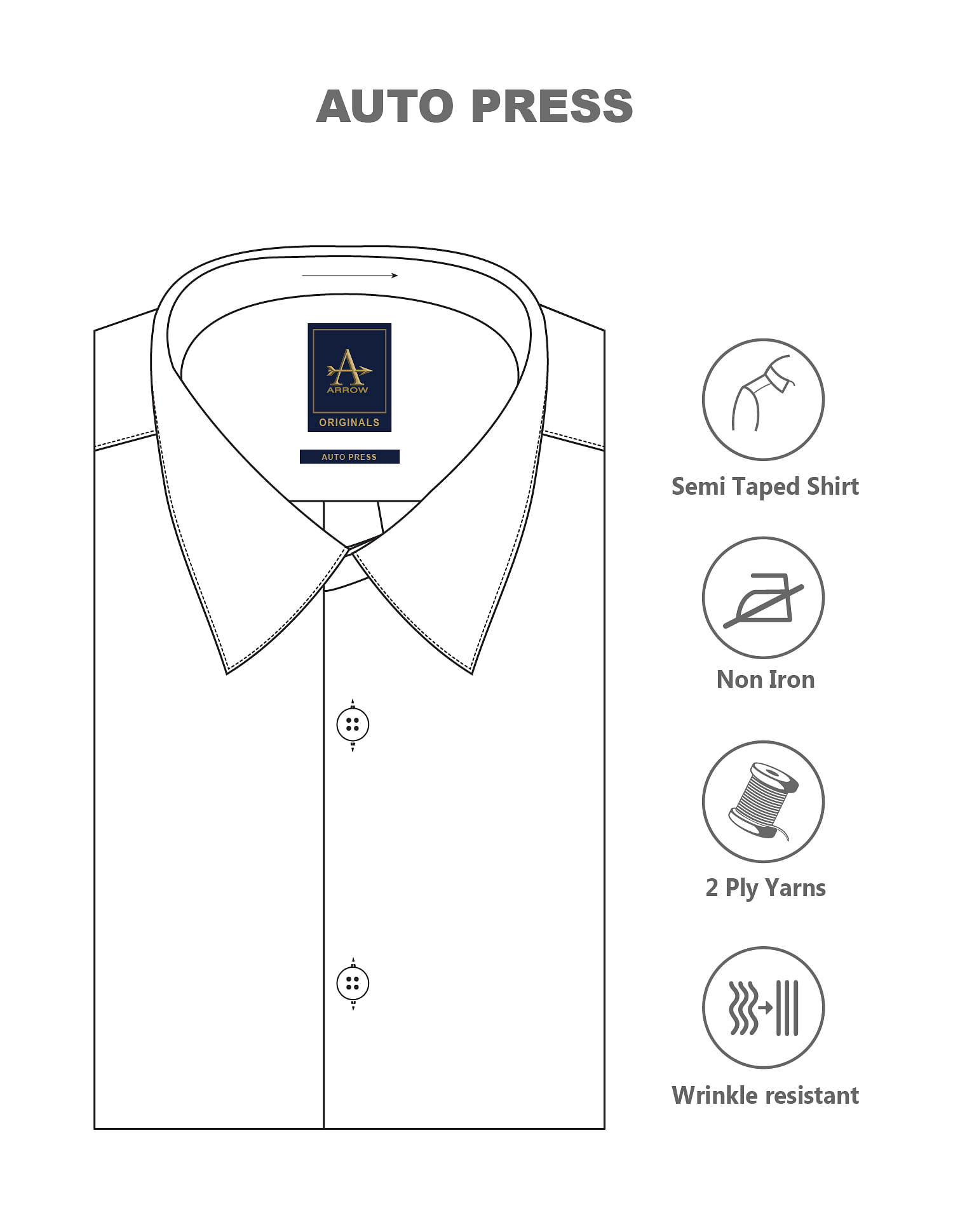 Arrow Auto Press Dobby Shirt
