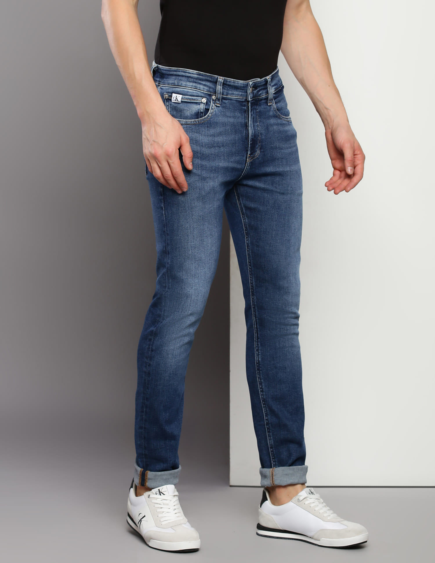 Buy Calvin Klein Jeans Skinny Fit Whiskered Jeans