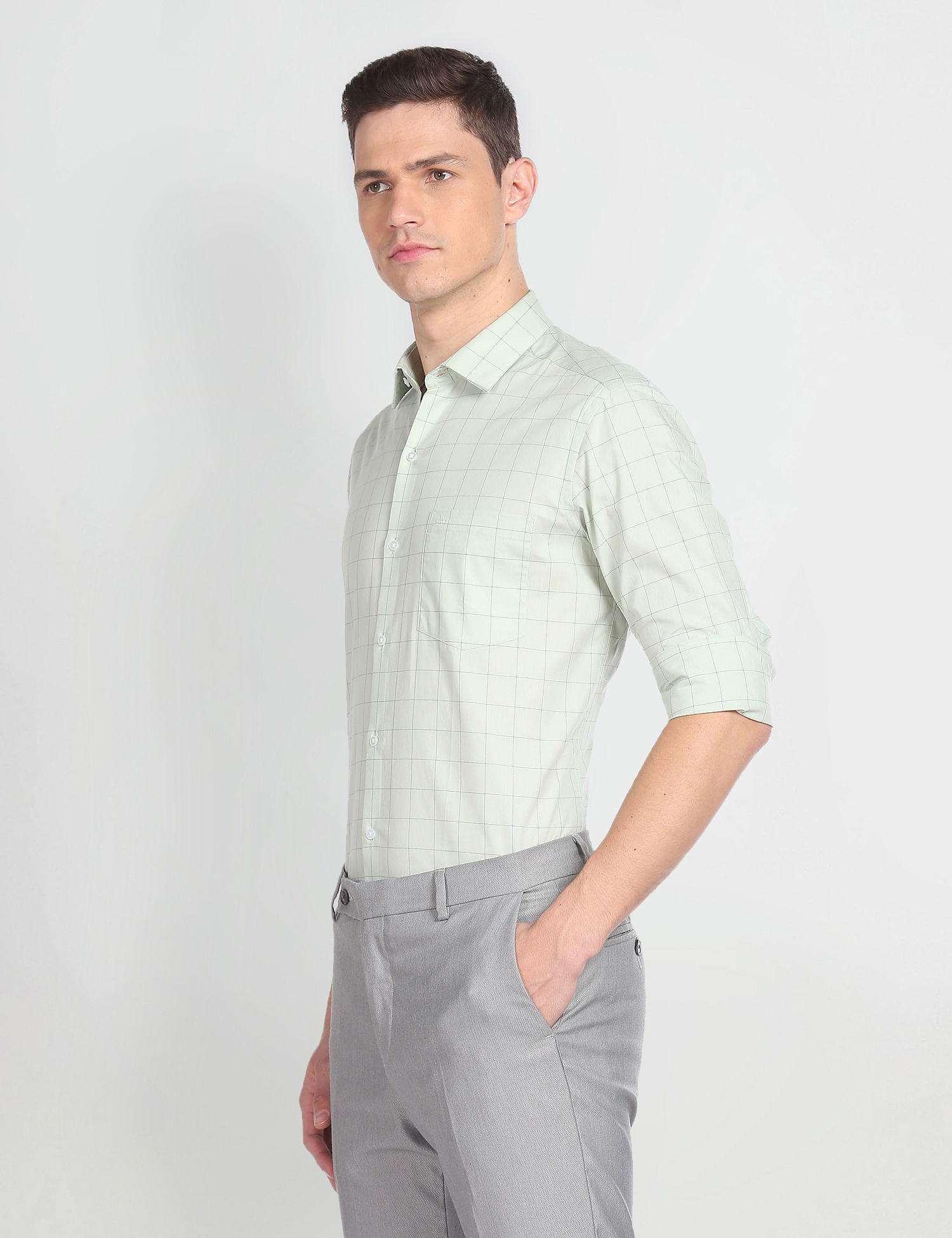 Arrow Windowpane Check Slim Fit Shirt