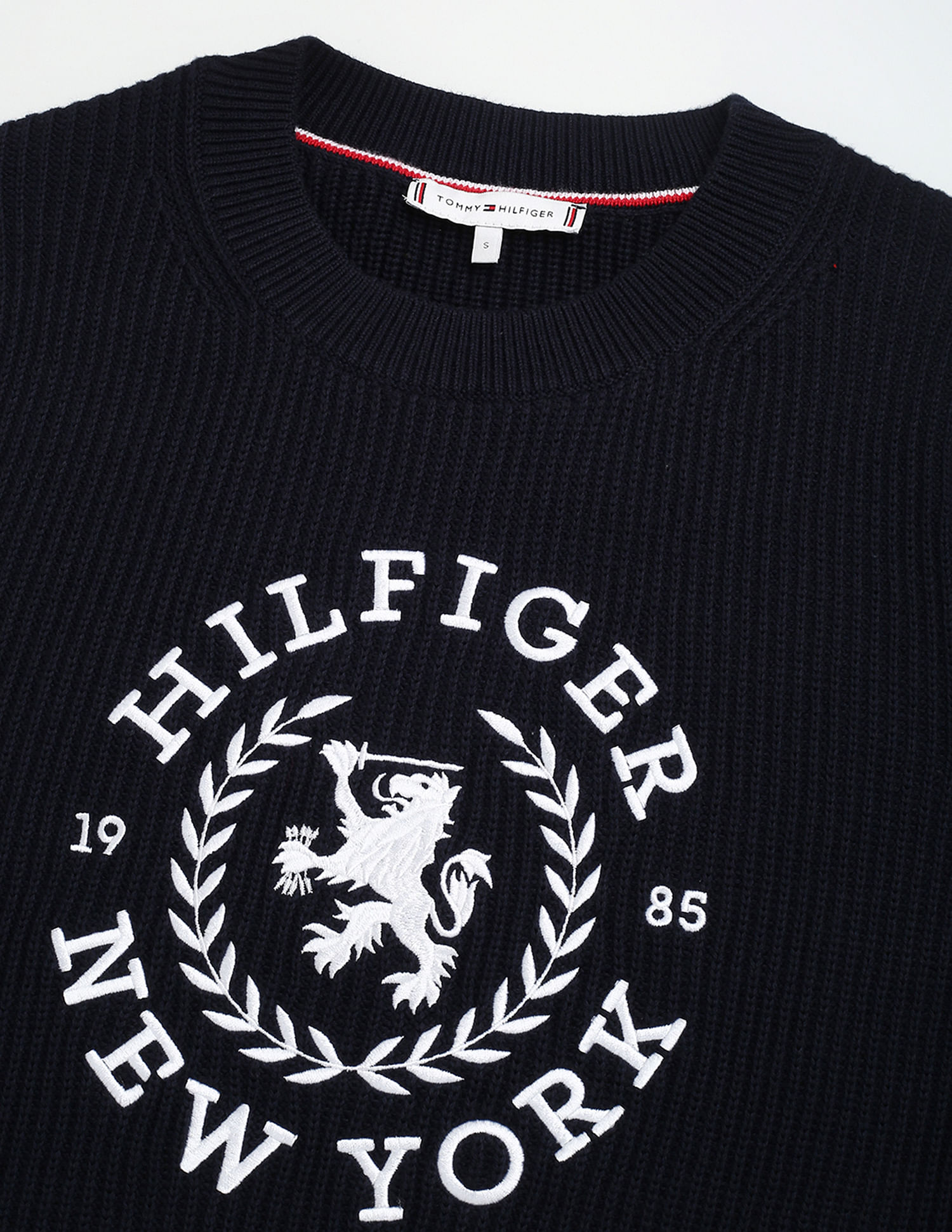 Tommy Hilfiger Embroidered Crest Crew Neck Sweater
