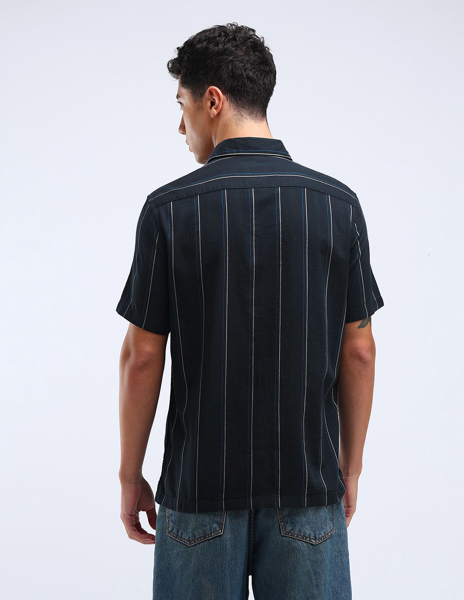 Flying Machine Vertical Stripe Dobby Shirt