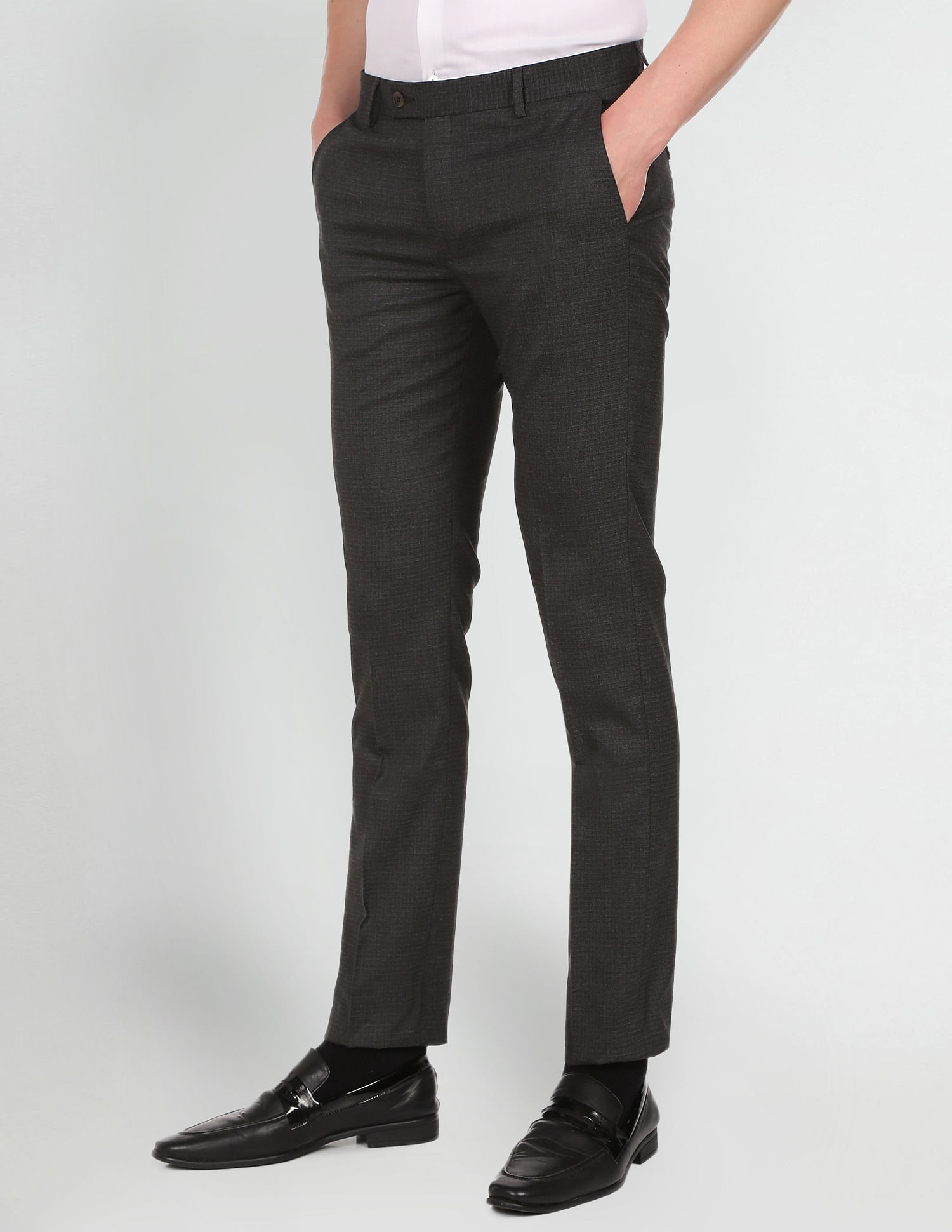 Arrow Heathered Hudson Tailored Fit Trousers