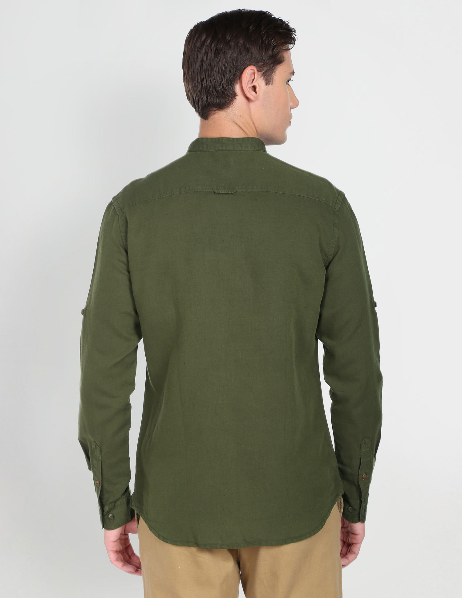 Buy U.S. Polo Assn. Cross Dyed Linen Solid Shirt - NNNOW.com