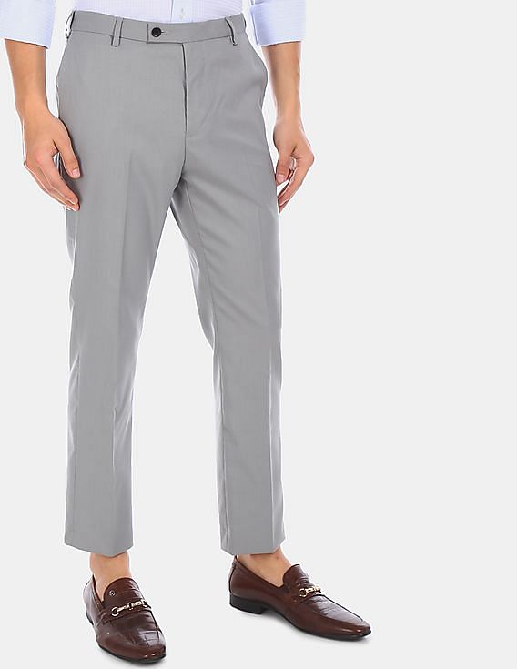 Buy Arrow Patterned Weave Twill Smart Flex Formal Trousers - NNNOW.com