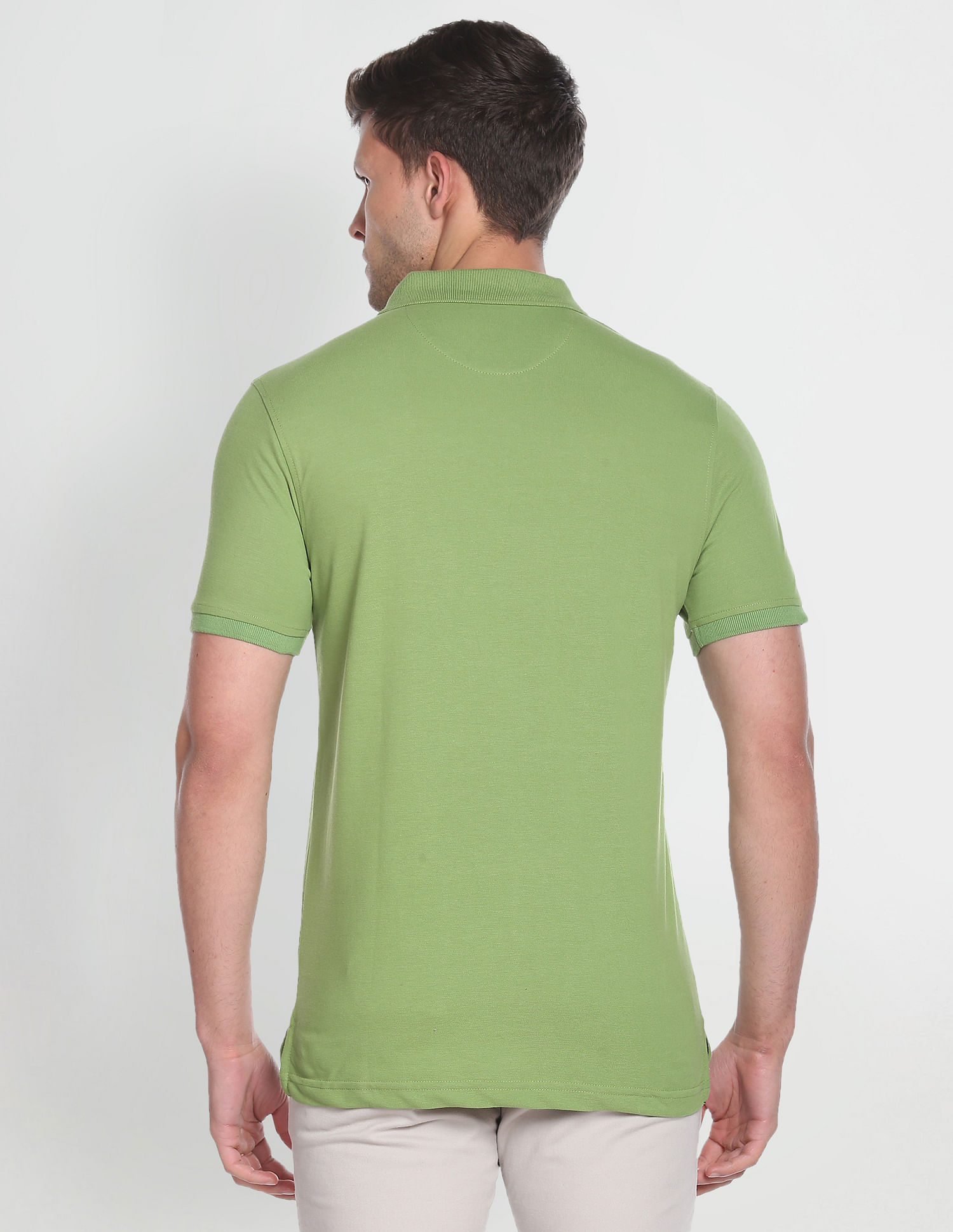 Arrow Sports Striped Cotton Blend Polo Shirt