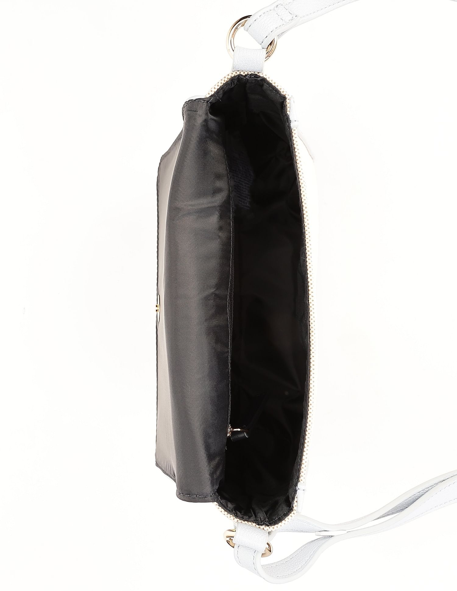 Tommy Hilfiger Solid Blue Polyester Sling Bags