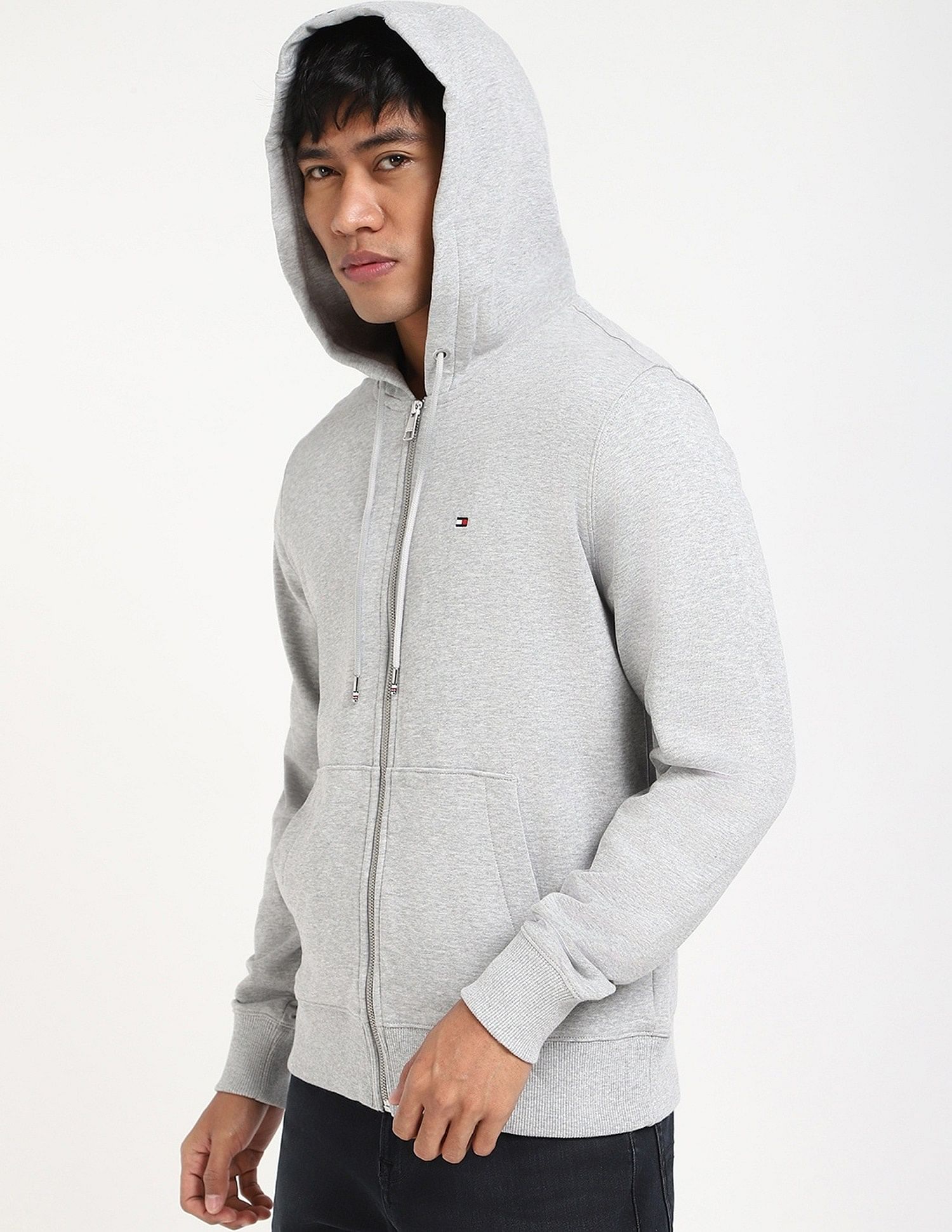 Tommy Hilfiger Solid Regular-Fit Cotton Hodded Sweatshirt