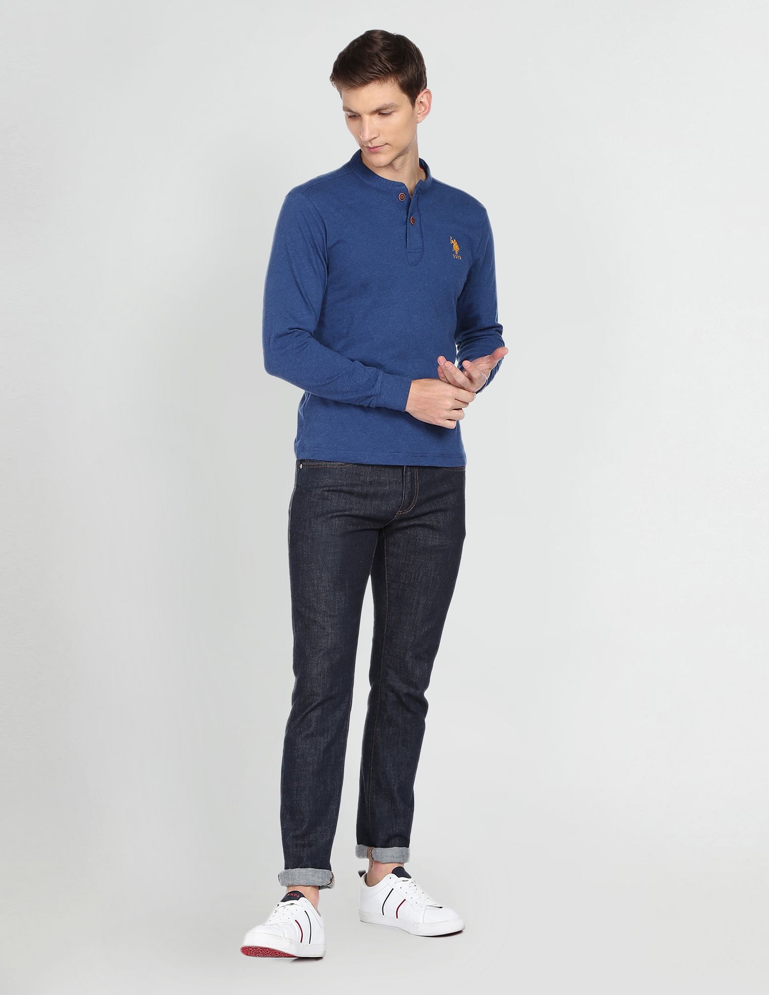 U.S. Polo Assn. Denim Co. Heathered Henley T-Shirt