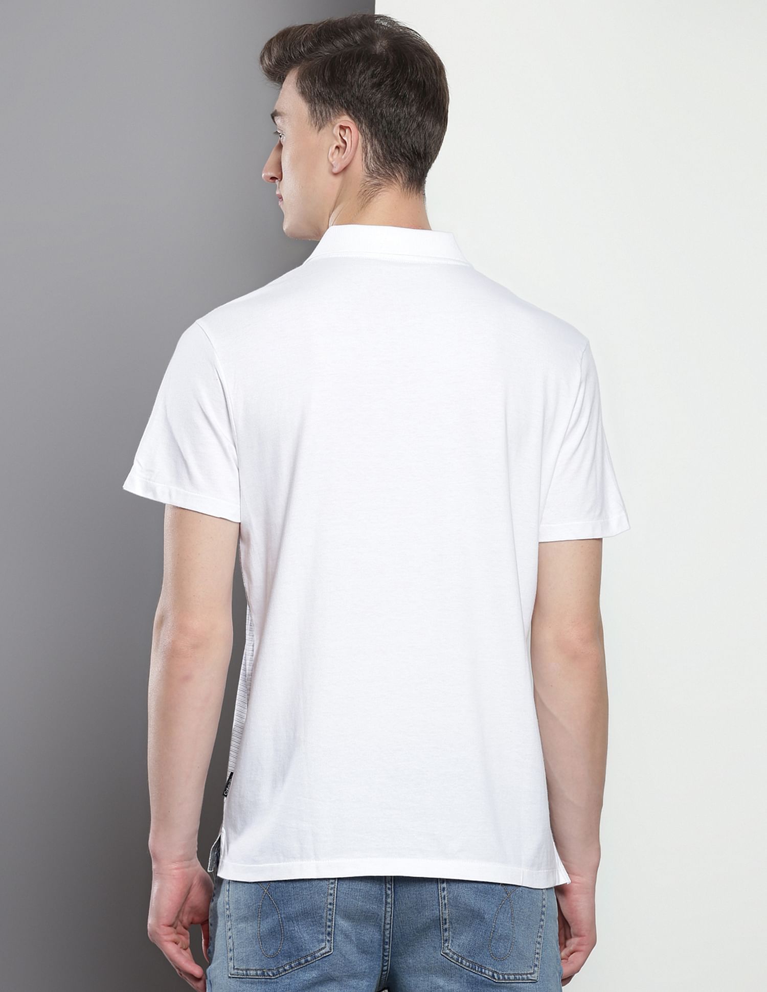 Calvin Klein Engineered Horizontal Stripe Liquid Polo Shirt
