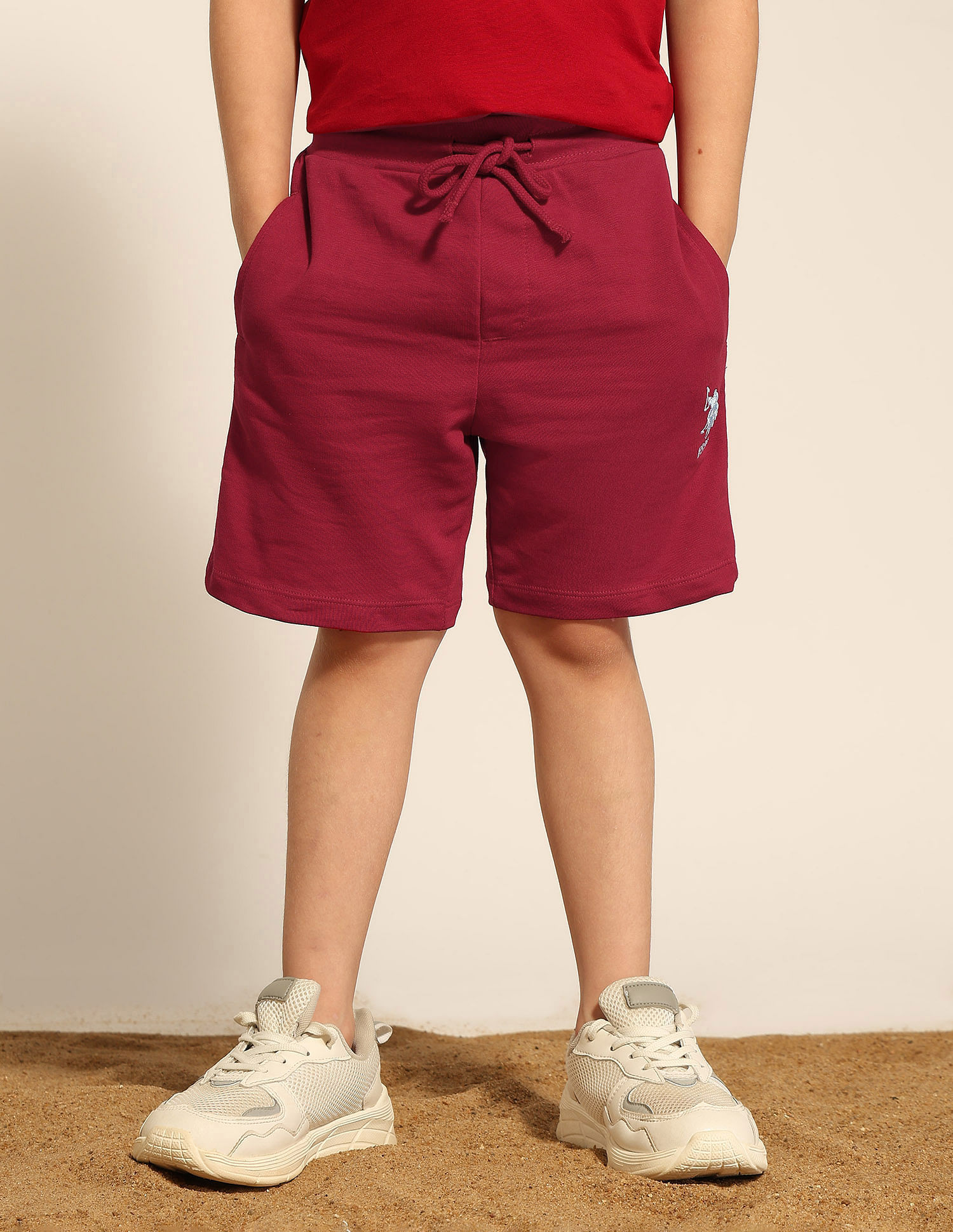U.S. Polo Assn. Kids Boys Pure Cotton Mid Rise Shorts
