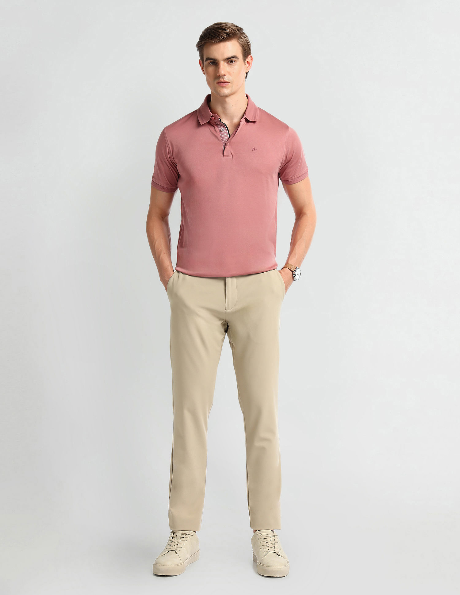 Arrow Solid Cotton Polo Shirt