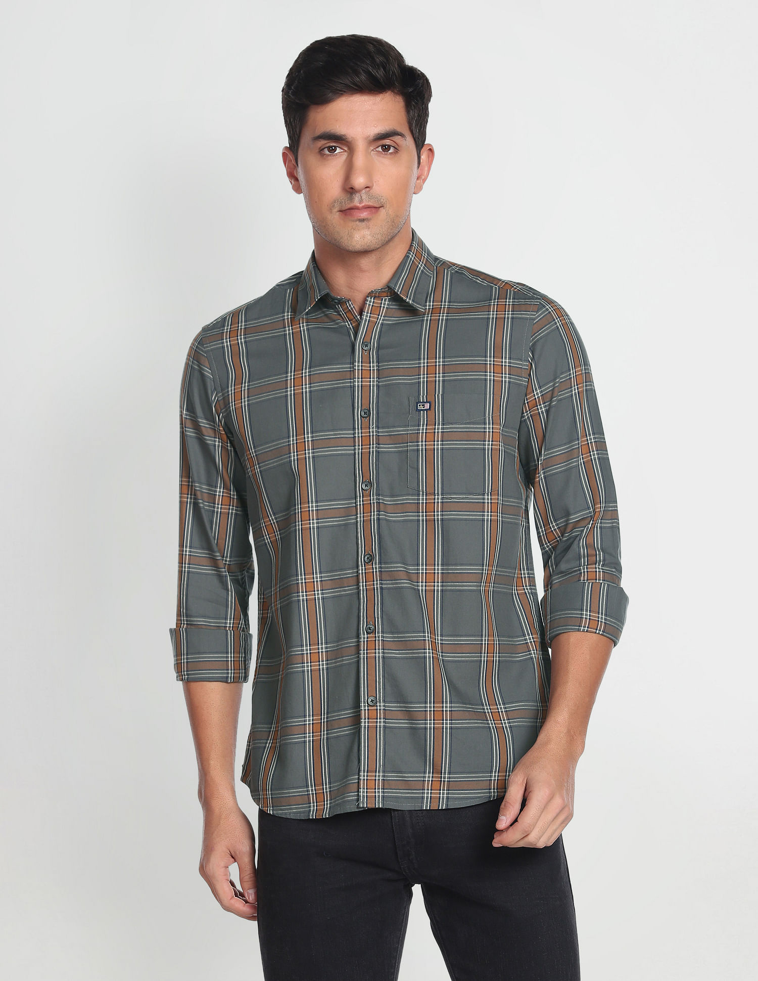 Arrow Sports Tartan Check Cotton Casual Shirt