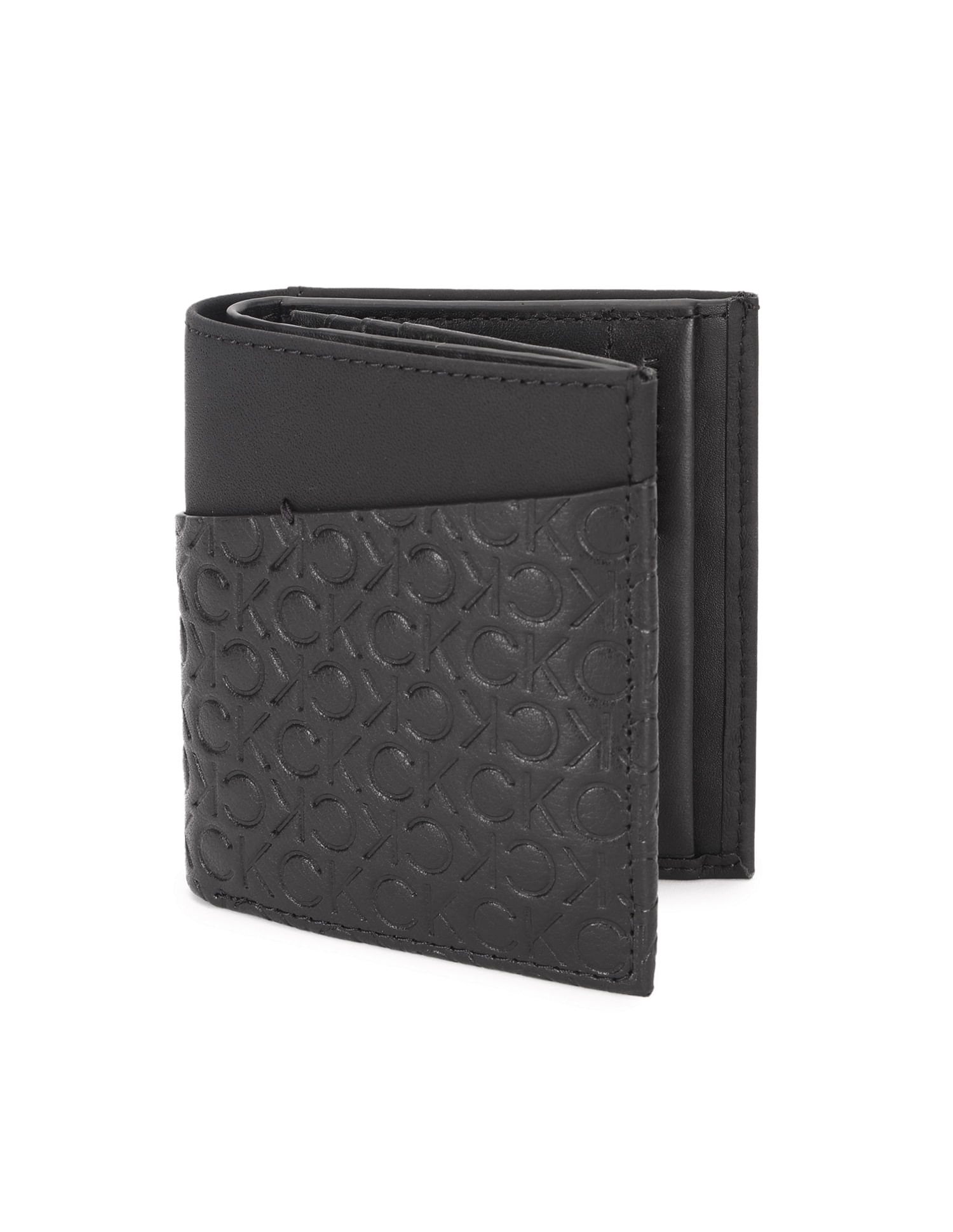 Buy Calvin Klein Jeans Tonal Monogram Trifold Coin Wallet NNNOW