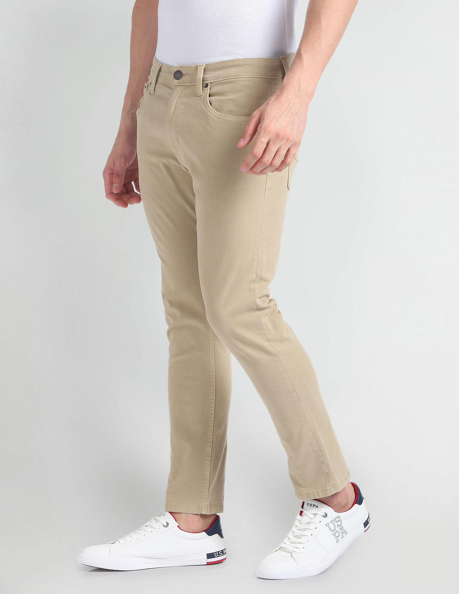 U.S. Polo Assn. Denim Co. Henry Tapered Cropped Fit Khaki Jeans