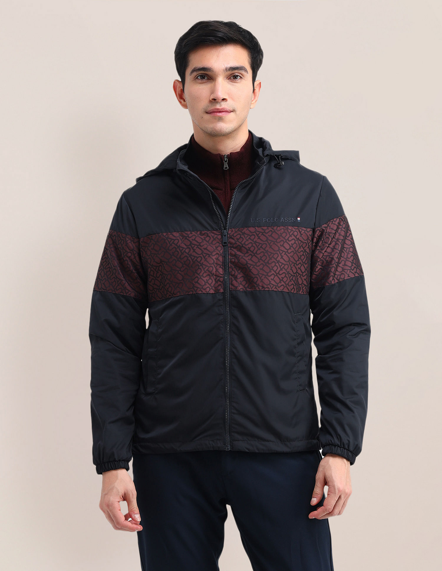 U.S. Polo Assn. Brand Printed Regular Fit Jacket