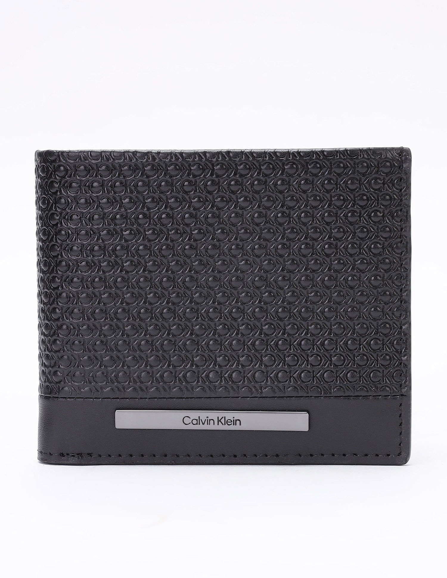 Calvin Klein Logo Black Leather Bi-Fold Wallet