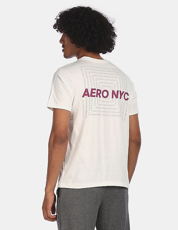 Buy Aeropostale Men Off White Brand Print Cotton T-Shirt - NNNOW.com