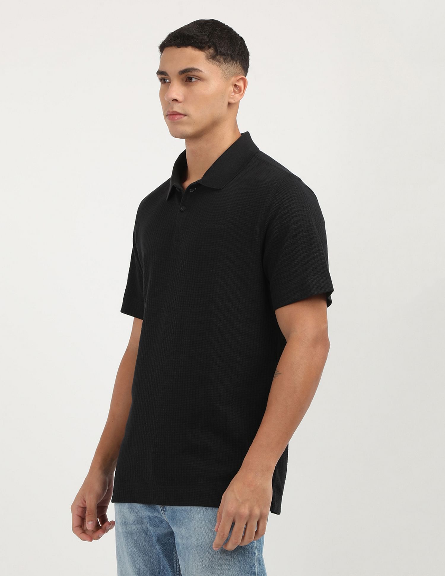 Calvin Klein Drop Needle Waffle Polo Shirt