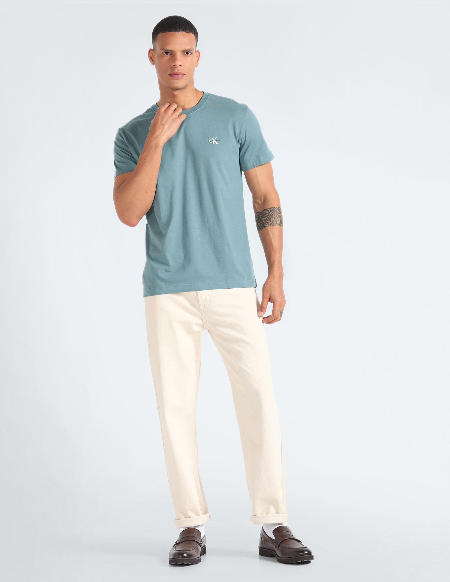 Calvin Klein Jeans Regenrative Cotton Monologo T-Shirt - Pack Of 2