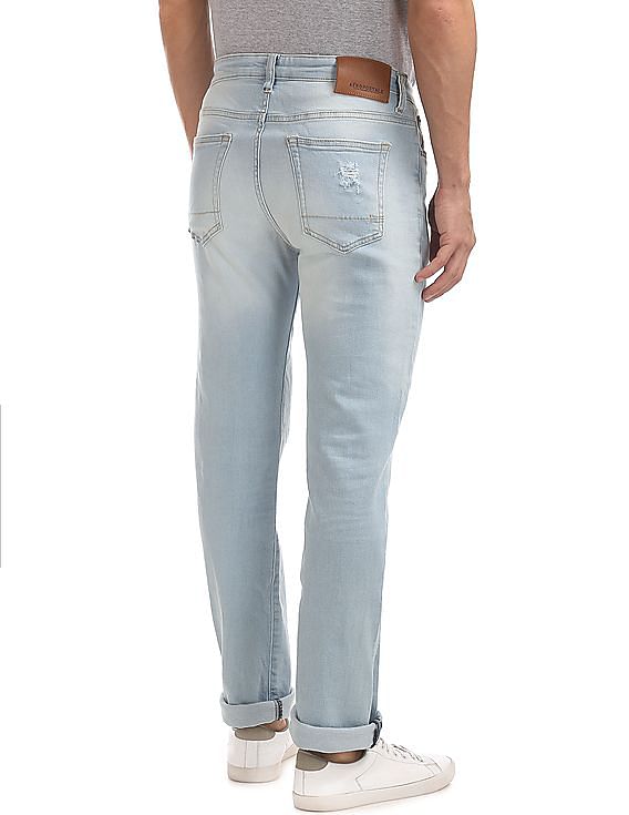 Aeropostale Slim Straight Fit Ripped Jeans