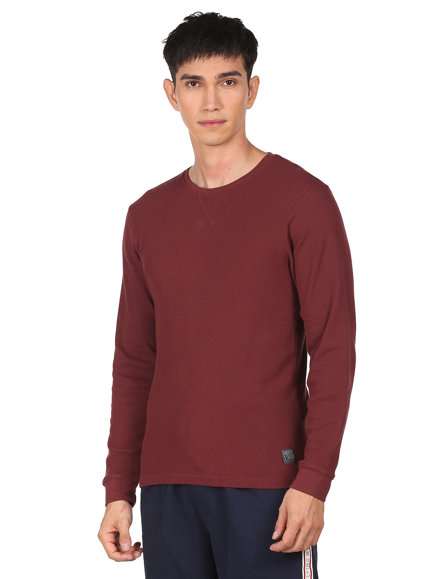 Flying Machine Long Sleeve Textured T-Shirt