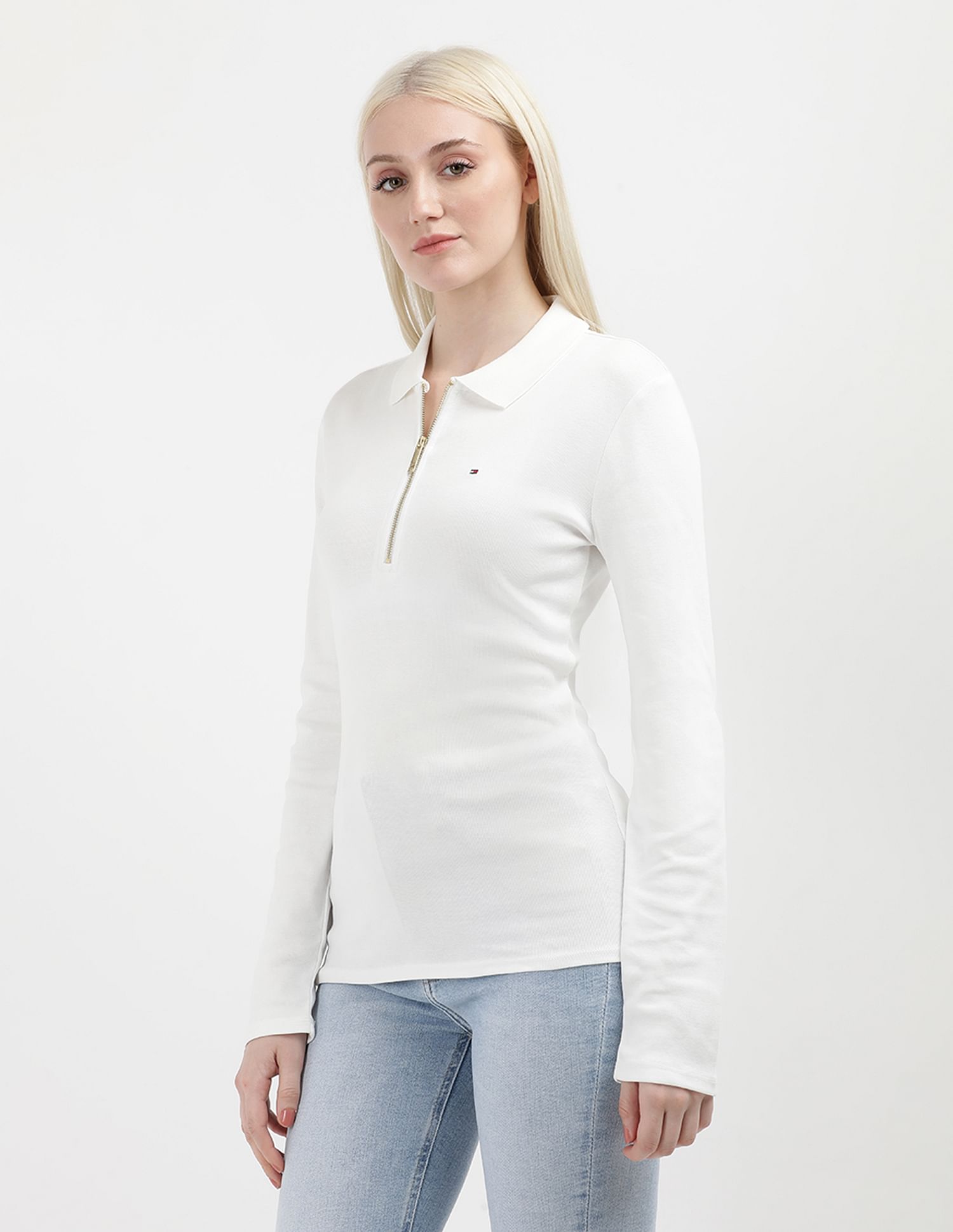 Long sleeve zip polo online