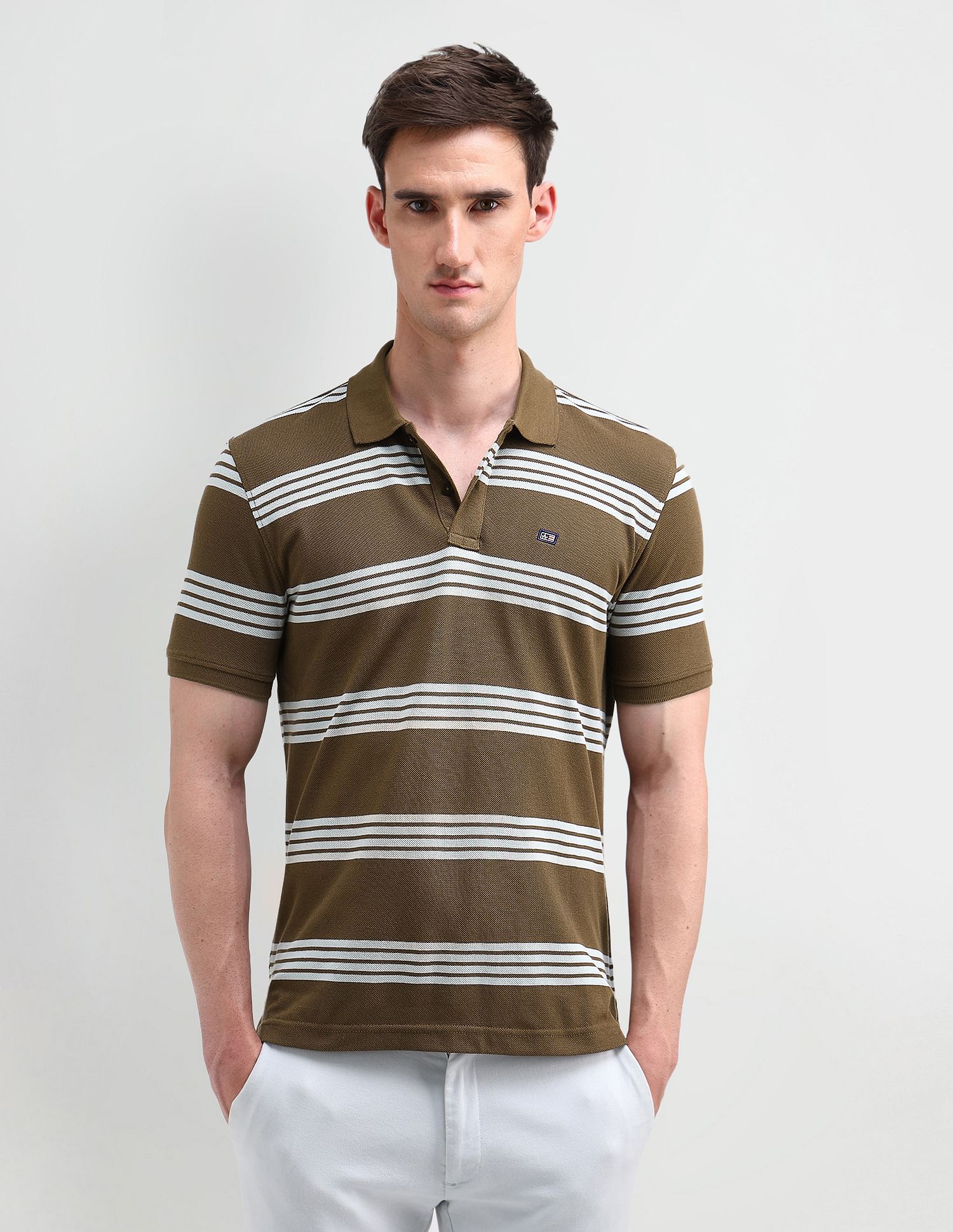 Arrow Sport Horizontal Striped Regular Fit Polo Shirt