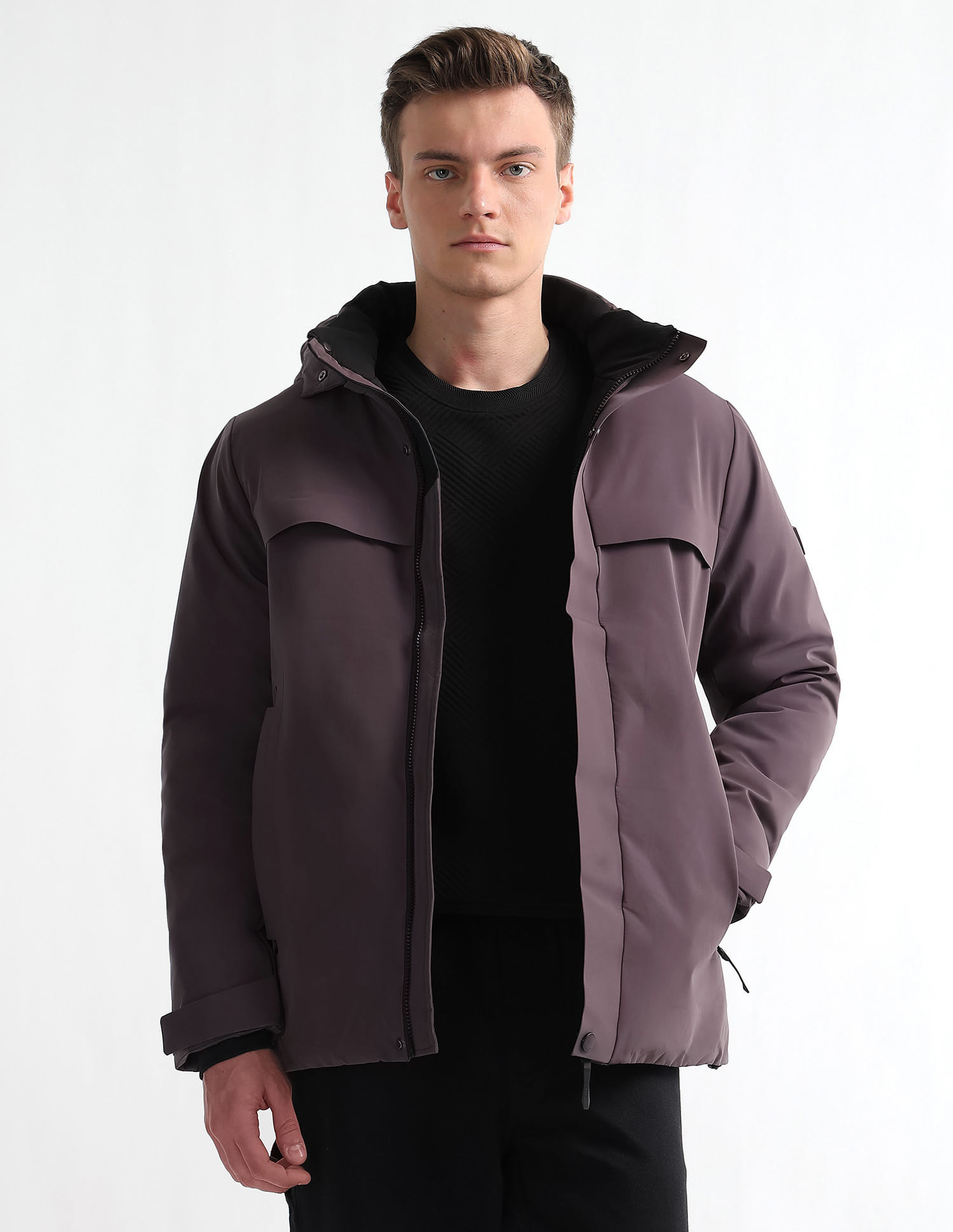 Buy Arrow Sport Detachable Hood Solid Jacket - NNNOW.com
