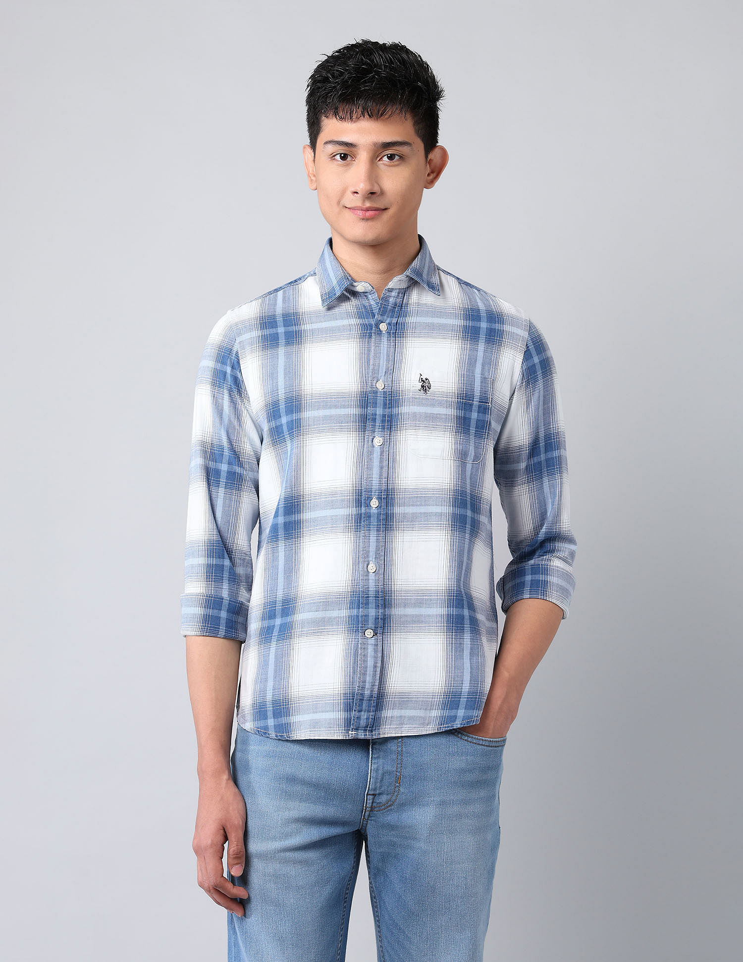 U.S. Polo Assn. Denim Co. Plaid Checked Twill Shirt