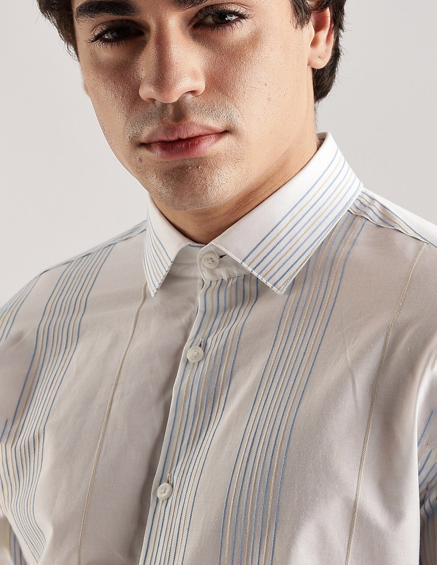 Calvin Klein Jeans Vertical Stripes Slim Fit Dobby Woven Shirt